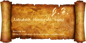 Jakubek Honorátusz névjegykártya